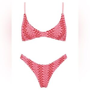 Triangl Maia-Alina Pink Crochet Scoop Bikini Set